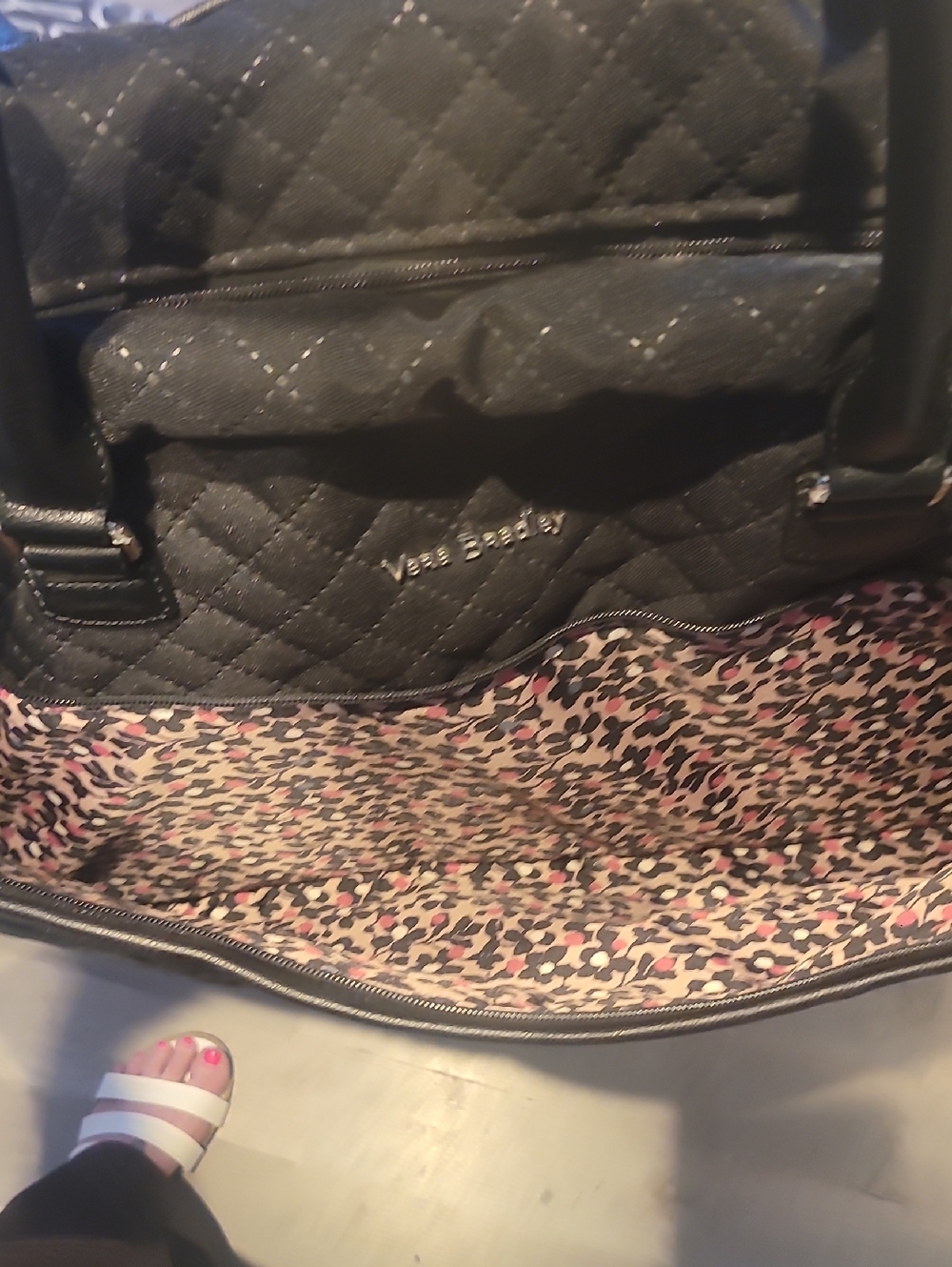 NWOT Vera Bradley Lay Flat Travel Bag Classic Black - Picture 9 of 9